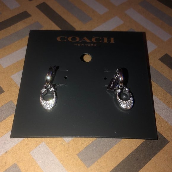 Signature C Huggie Earrings Silver F29820 - Picture 2 of 6